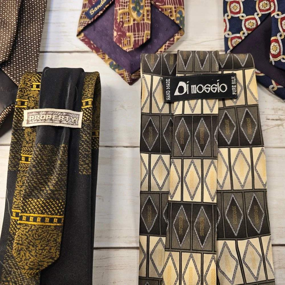 Lot of 9 Mens Designer Silk Ties Banana Republic Geoffrey‎ Beene Stafford Floral